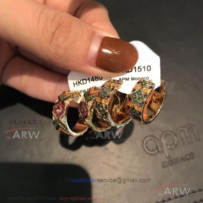 AAA Fake APM Monaco Multi-color Diamond Earrings For Sale